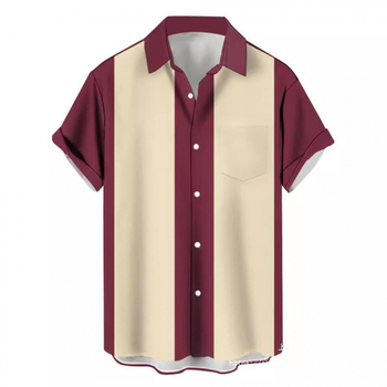 3D nyomtatott virágos ing, reveres gallérral, rövid ujjú, poliészter anyag, karcsú szabás