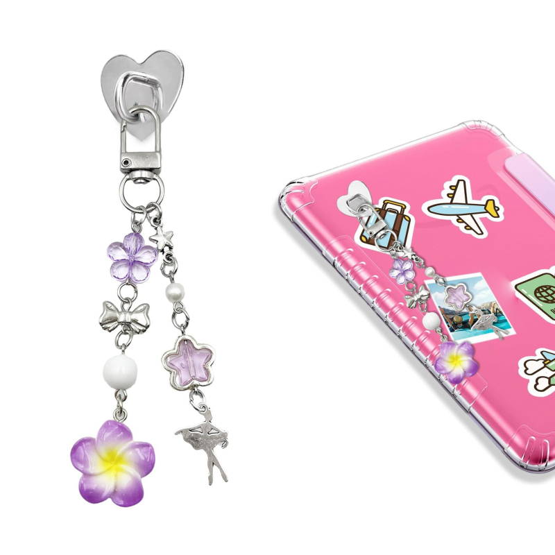 Pandantiv pentru telefon cu funda perlată - plastic/rășină, fabricat parțial manual, Primăvara 2025, model 15431009