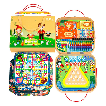 Drvena višefunkcionalna društvena igra: šah, dama i Ludo na jednoj ploči – materijal: drvo; kategorija: društvena igra; dobna skupina: 4–6, 7–14, 15–35; pakiranje: šarena kutija