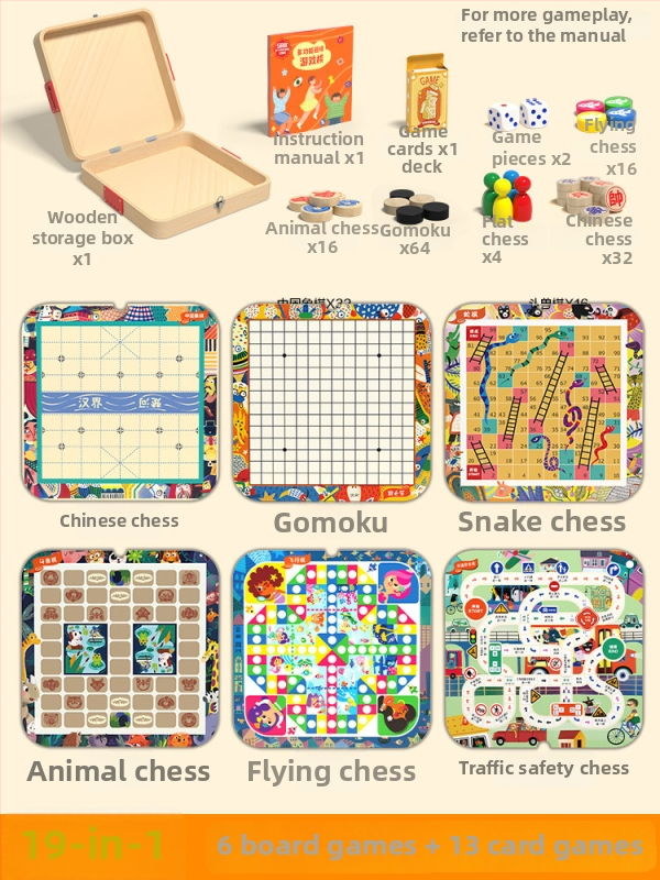 Drvena višefunkcionalna društvena igra: šah, dama i Ludo na jednoj ploči – materijal: drvo; kategorija: društvena igra; dobna skupina: 4–6, 7–14, 15–35; pakiranje: šarena kutija