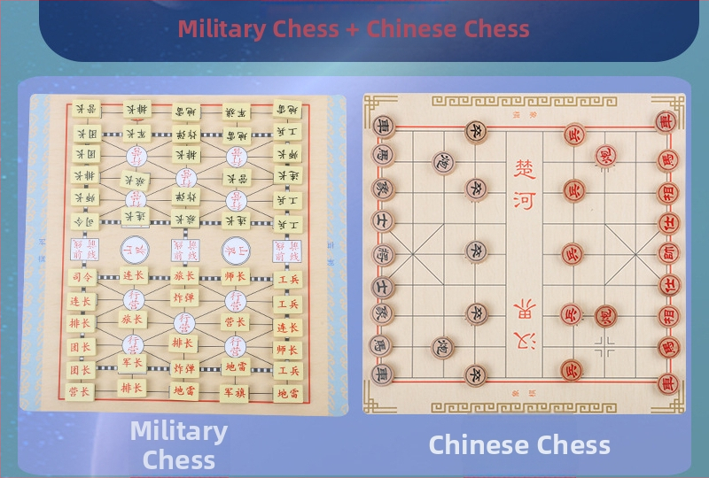 Drveni višefunkcionalni set društvenih igara za djecu: uključuje tic-tac-toe, dama, gomoku i kineski šah; multifunkcionalni stolni set za uzrast 4–6 godina