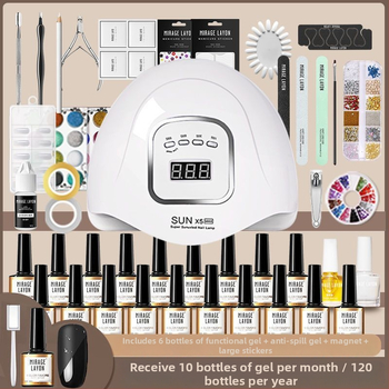 Σετ εργαλείων τέχνης νυχιών με λαμπτήρα UV για γρήγορο στέγνωμα – MIRAGE LAYON οικιακή μάρκα, για γενική χρήση