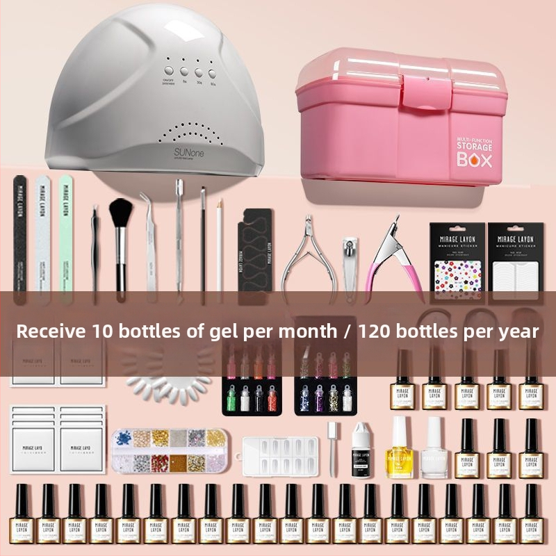 Σετ εργαλείων τέχνης νυχιών με λαμπτήρα UV για γρήγορο στέγνωμα – MIRAGE LAYON οικιακή μάρκα, για γενική χρήση