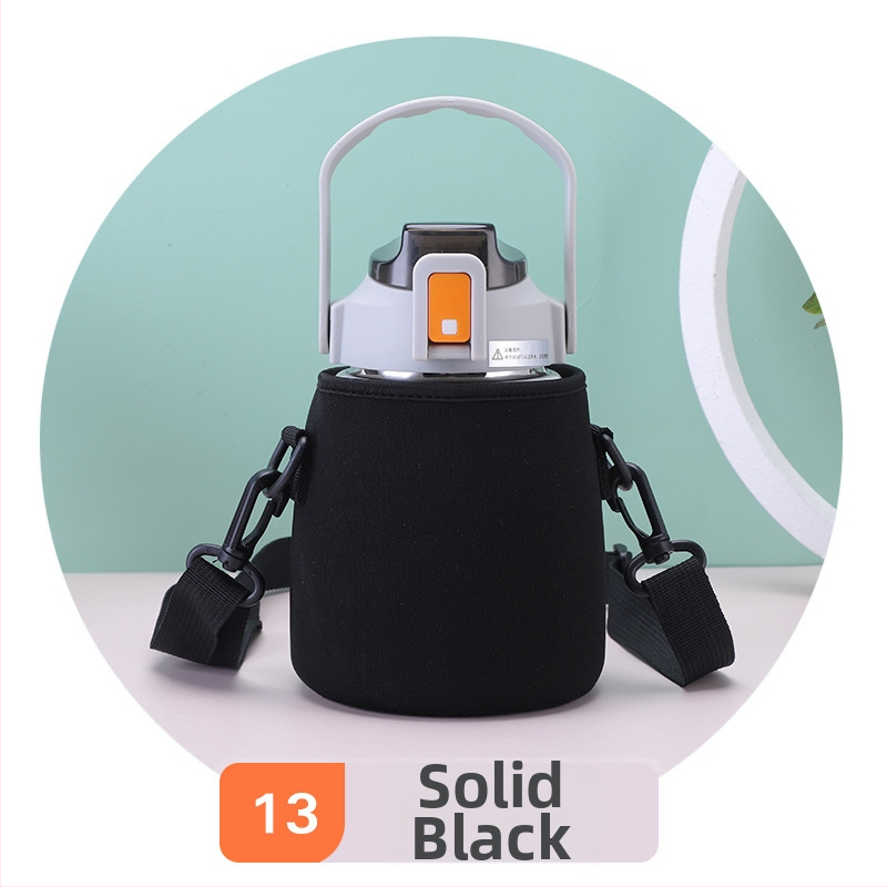 Obal na pohár s karikatúrnym dizajnom a diagonálnym popruhom, textilný materiál, tlač loga, možnosť prispôsobenia, Gold wheel prémiová kvalita, balenie 7x18x29 cm