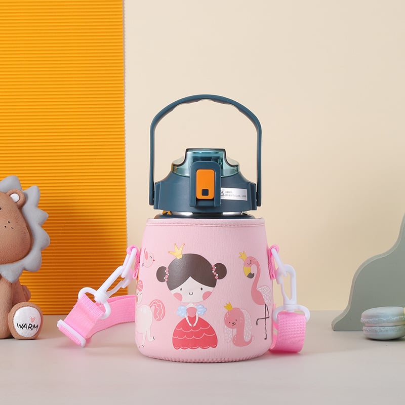 Navlaka za čašu s karikaturnim dizajnom i dijagonalnom naramenicom, platno, tisak logotipa, mogućnost prilagodbe, Gold wheel premium kvaliteta, pakiranje 7x18x29 cm