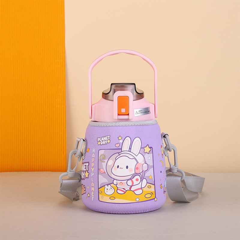 Navlaka za čašu s karikaturnim dizajnom i dijagonalnom naramenicom, platno, tisak logotipa, mogućnost prilagodbe, Gold wheel premium kvaliteta, pakiranje 7x18x29 cm