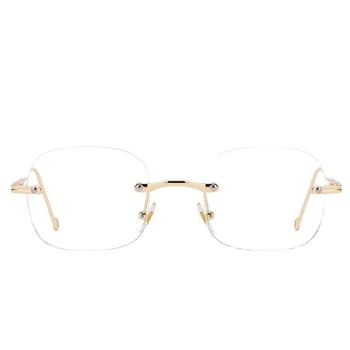 Naočale za čitanje bez okvira, zaštita od plave svjetlosti, okrugli vintage stil, PC leće, model 6006, metalna konstrukcija, pogodne za ovalno lice