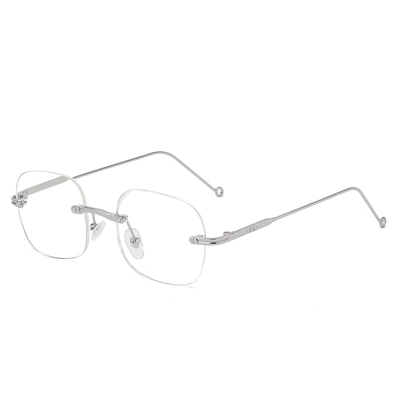 Naočale za čitanje bez okvira, zaštita od plave svjetlosti, okrugli vintage stil, PC leće, model 6006, metalna konstrukcija, pogodne za ovalno lice