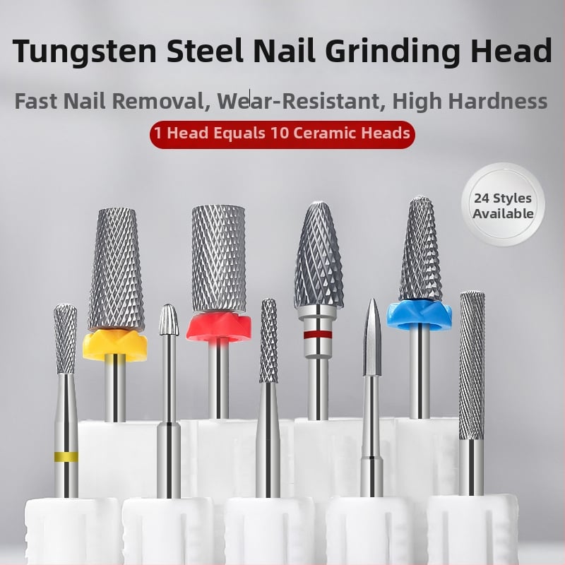 Κεφαλή λείανσης επιφάνειας νυχιών από βολφράμιο ατσάλι; για προετοιμασία και αφαίρεση gel polish; κατασκευή από ανοξείδωτο χάλυβα και βολφράμιο ατσάλι