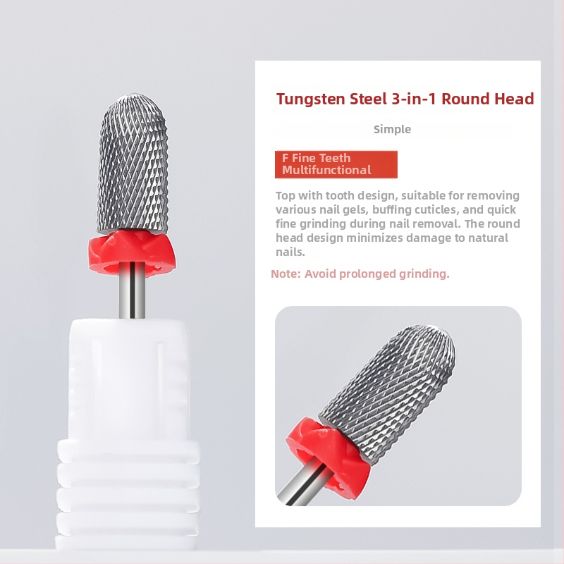 Κεφαλή λείανσης επιφάνειας νυχιών από βολφράμιο ατσάλι; για προετοιμασία και αφαίρεση gel polish; κατασκευή από ανοξείδωτο χάλυβα και βολφράμιο ατσάλι