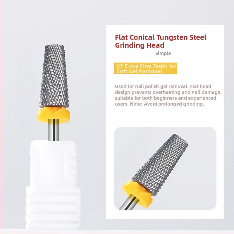 Κεφαλή λείανσης επιφάνειας νυχιών από βολφράμιο ατσάλι; για προετοιμασία και αφαίρεση gel polish; κατασκευή από ανοξείδωτο χάλυβα και βολφράμιο ατσάλι