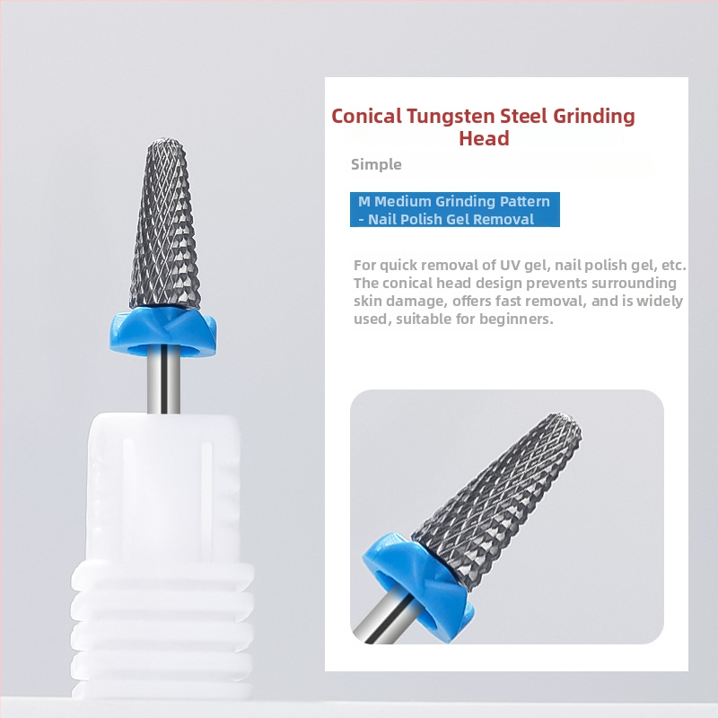 Κεφαλή λείανσης επιφάνειας νυχιών από βολφράμιο ατσάλι; για προετοιμασία και αφαίρεση gel polish; κατασκευή από ανοξείδωτο χάλυβα και βολφράμιο ατσάλι