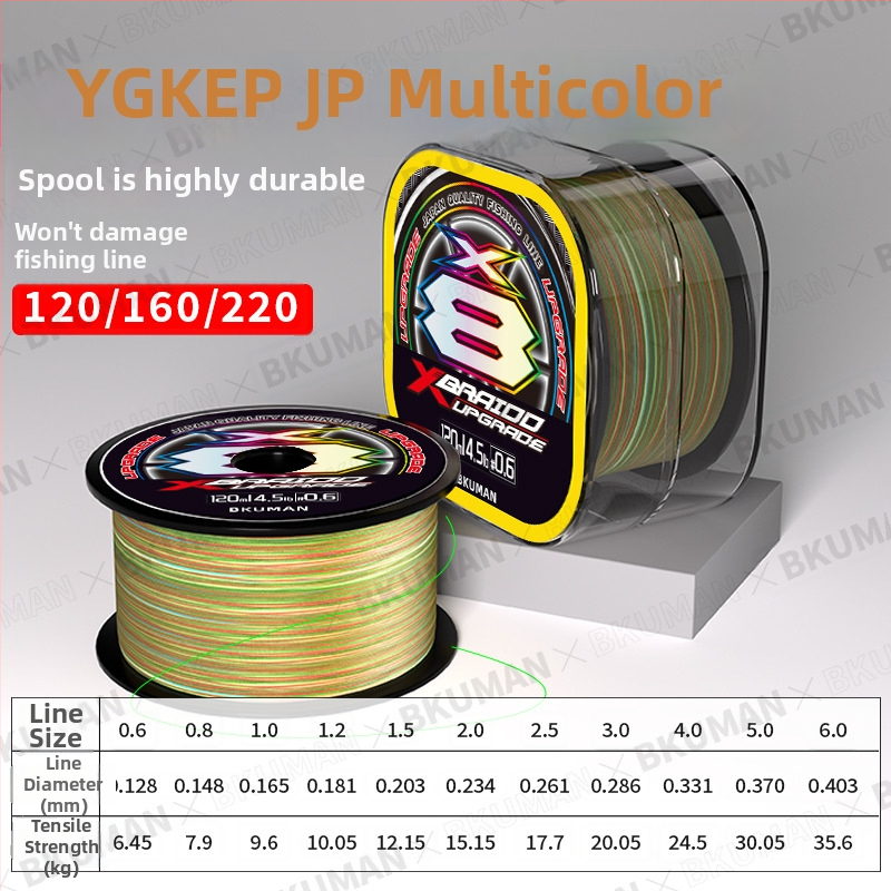BKUMAN Hlavná rybárska línia, PE vlasec, nosnosť 3–33 kg, 100 kusov v krabici