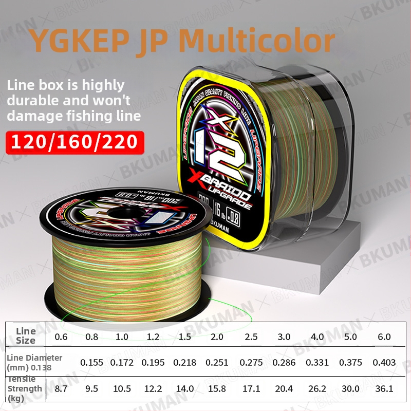 BKUMAN Hlavná rybárska línia, PE vlasec, nosnosť 3–33 kg, 100 kusov v krabici