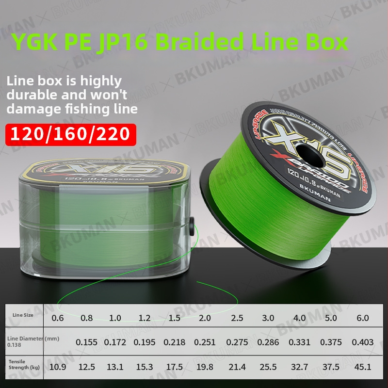 BKUMAN Hlavná rybárska línia, PE vlasec, nosnosť 3–33 kg, 100 kusov v krabici