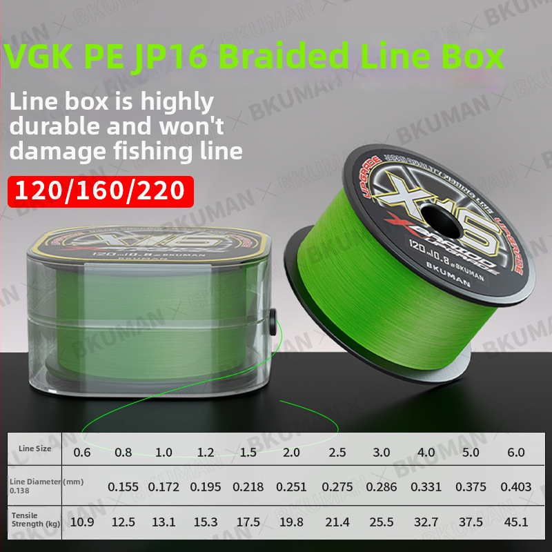 BKUMAN Hlavná rybárska línia, PE vlasec, nosnosť 3–33 kg, 100 kusov v krabici