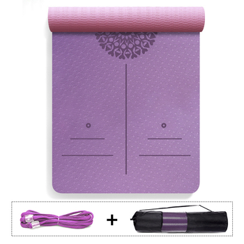 Covoraș de yoga TPE, antiaderent, îngroșat, personalizabil, 800 g, 4–10 mm, pentru yoga, fitness și dans, ghid de asane