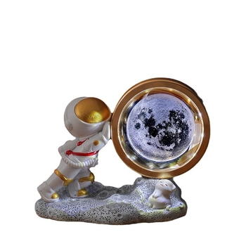 Űrhajós 3D faragott kristálygömb éjjeli fény - USB-s táplálású asztali dekor hálószobába