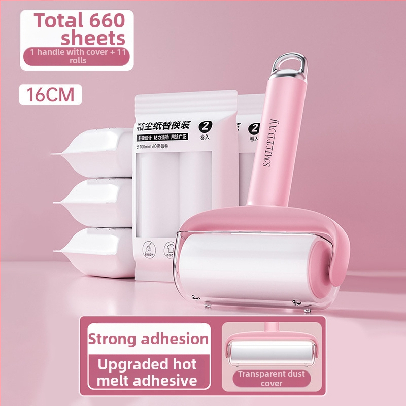 Vymeniteľný lint roller s trhacím rolom na odstraňovanie mačacích chlpov, čistenie odevov a chlpov — Materiál: plast, Značka Yi wei, Štýl: Moderná jednoduchosť