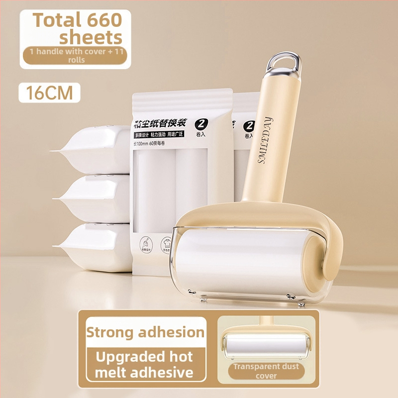 Vymeniteľný lint roller s trhacím rolom na odstraňovanie mačacích chlpov, čistenie odevov a chlpov — Materiál: plast, Značka Yi wei, Štýl: Moderná jednoduchosť