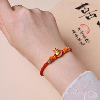 Brățară unisex din șnur țesut manual, design minimalist, vară 2024