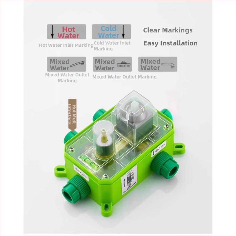 Ugradni tuš set, bakreno tijelo, kvadratni oblik, kromirana završna obrada, funkcije: raspršivanje, kontrola temperature, stalna temperatura, automatsko punjenje
