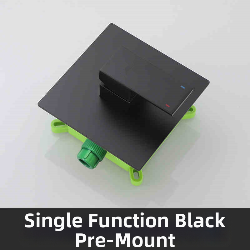 Ugradni tuš set, bakreno tijelo, kvadratni oblik, kromirana završna obrada, funkcije: raspršivanje, kontrola temperature, stalna temperatura, automatsko punjenje