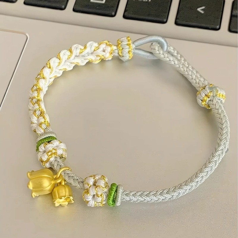 Brățară geometrică unisex, handmade, materiale mixte, stil nou chinezesc-retro