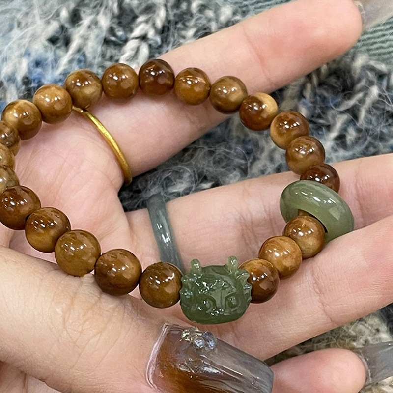 Brățară geometrică unisex, handmade, materiale mixte, stil nou chinezesc-retro