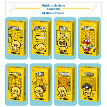 Višestruki stolni set igara: Go, Gomoku, Kinesko šah, Dama, Letajuće šahovske igre; Materijal: plastika; Marka: Yulefang; Dobna skupina: 4-14 godina; Uključuje pet igara