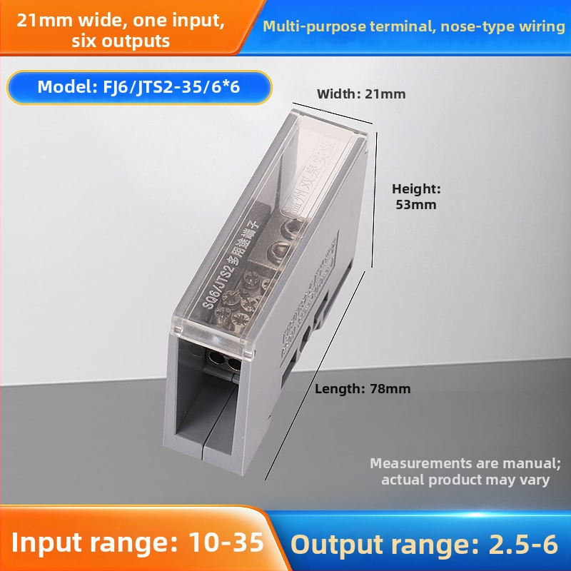 Sq6/Jts2 séria rozvádzačová krabička, jeden vstup, viac výstupov, izolovaný kryt
