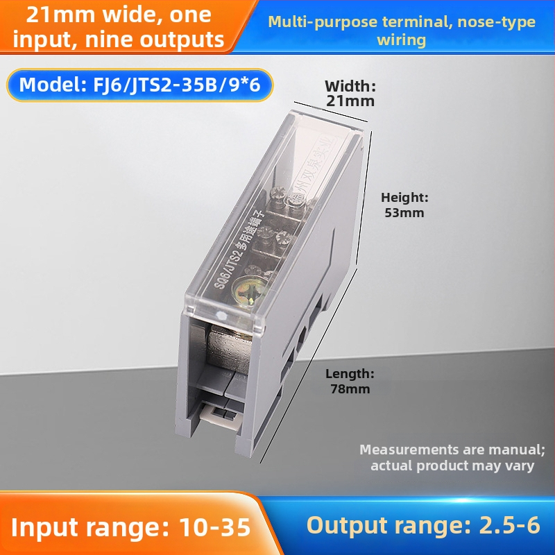 Sq6/Jts2 séria rozvádzačová krabička, jeden vstup, viac výstupov, izolovaný kryt