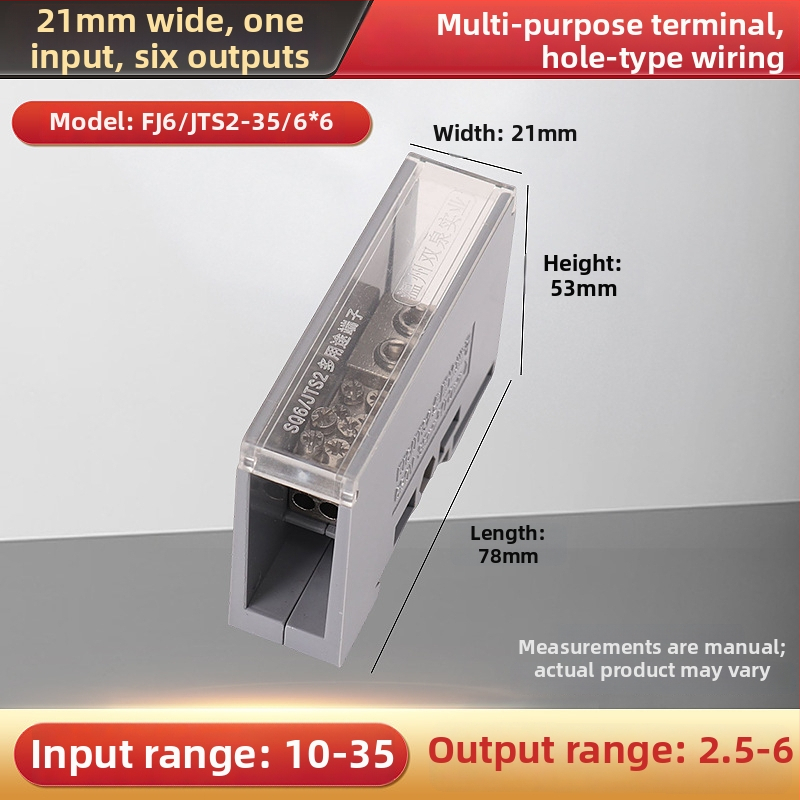Sq6/Jts2 séria rozvádzačová krabička, jeden vstup, viac výstupov, izolovaný kryt