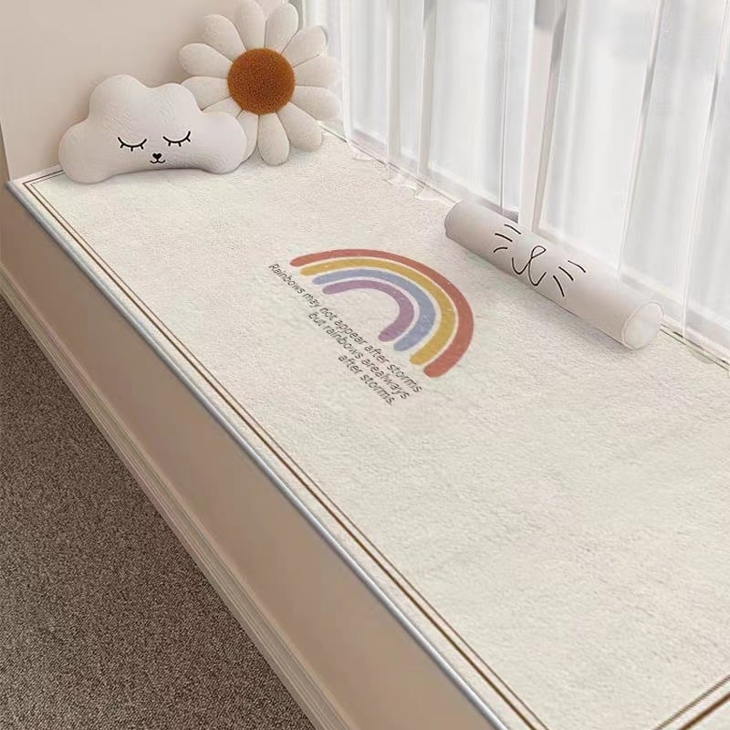 Tepih s crtanim medvjedićem za dnevni boravak, spavaću sobu i balkon — protuklizni, upija vodu, kvadratnog oblika, poliestersko vlakno, tiskanje, ručno pranje