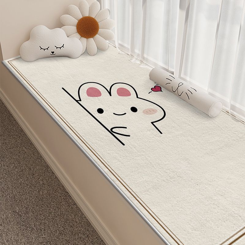 Tepih s crtanim medvjedićem za dnevni boravak, spavaću sobu i balkon — protuklizni, upija vodu, kvadratnog oblika, poliestersko vlakno, tiskanje, ručno pranje