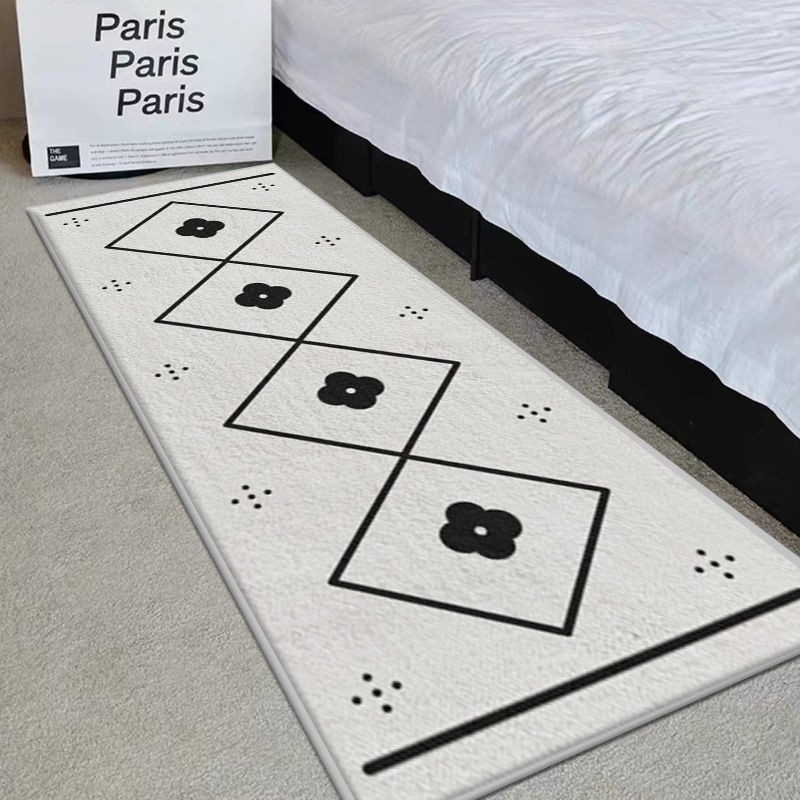 Tepih s crtanim medvjedićem za dnevni boravak, spavaću sobu i balkon — protuklizni, upija vodu, kvadratnog oblika, poliestersko vlakno, tiskanje, ručno pranje