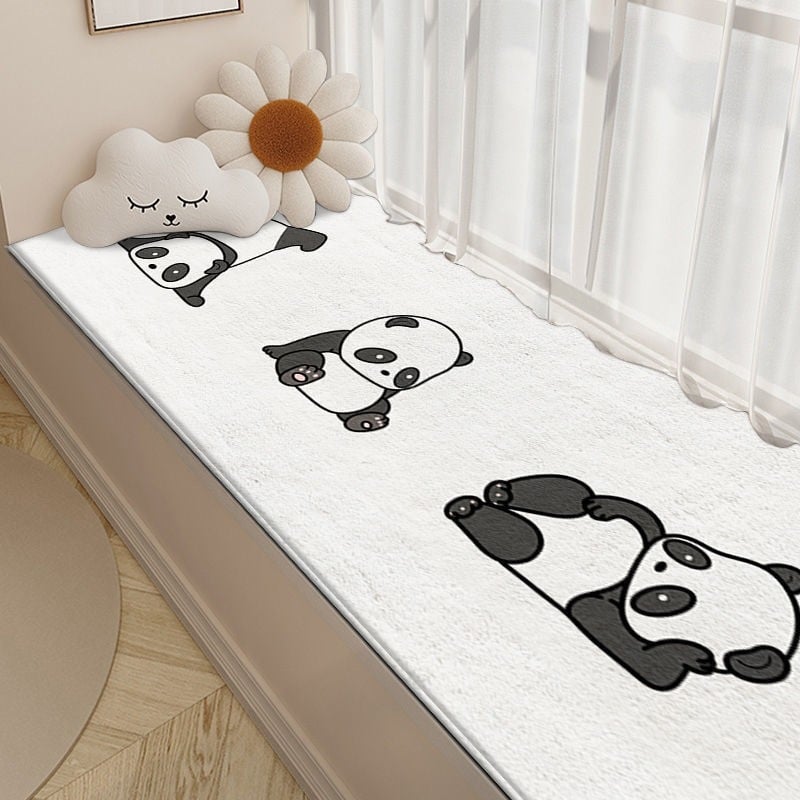 Tepih s crtanim medvjedićem za dnevni boravak, spavaću sobu i balkon — protuklizni, upija vodu, kvadratnog oblika, poliestersko vlakno, tiskanje, ručno pranje