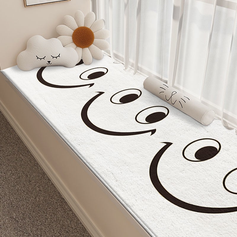 Tepih s crtanim medvjedićem za dnevni boravak, spavaću sobu i balkon — protuklizni, upija vodu, kvadratnog oblika, poliestersko vlakno, tiskanje, ručno pranje