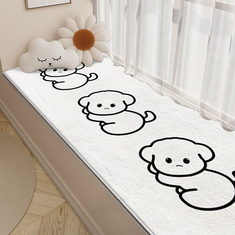 Tepih s crtanim medvjedićem za dnevni boravak, spavaću sobu i balkon — protuklizni, upija vodu, kvadratnog oblika, poliestersko vlakno, tiskanje, ručno pranje