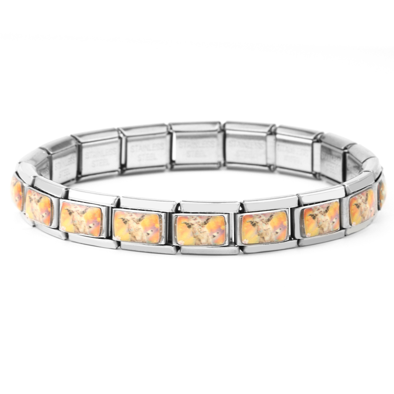 Brățară cu pisică desen animat | oțel inoxidabil • făcut manual • unisex, design original • formă de animal