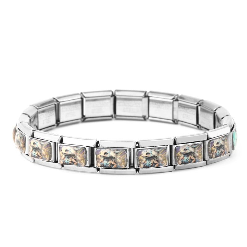 Brățară cu pisică desen animat | oțel inoxidabil • făcut manual • unisex, design original • formă de animal