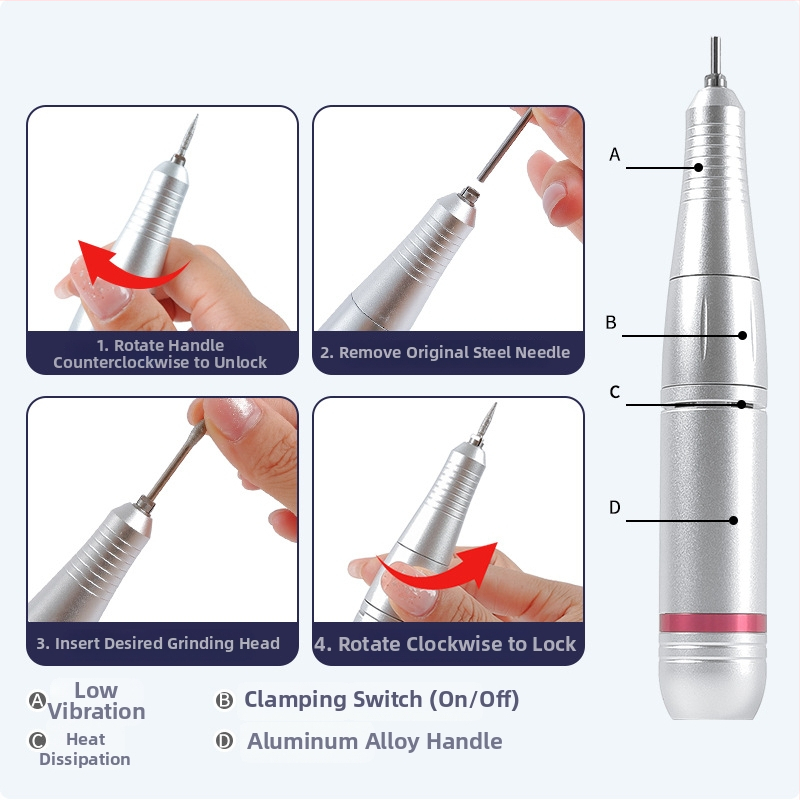 Τρίμερ νυχιών V5, επαναφορτιζόμενος φορητός πολυλειτουργικός εργαλείο περιποίησης νυχιών για γυάλισμα και αφαίρεση βερνικιού