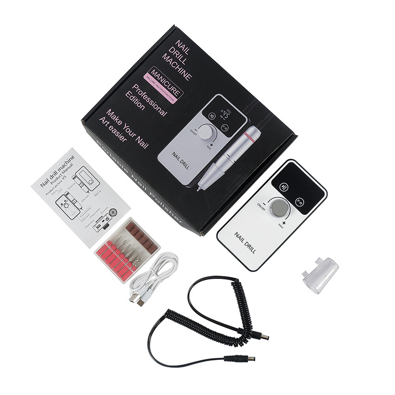 Τρίμερ νυχιών V5, επαναφορτιζόμενος φορητός πολυλειτουργικός εργαλείο περιποίησης νυχιών για γυάλισμα και αφαίρεση βερνικιού