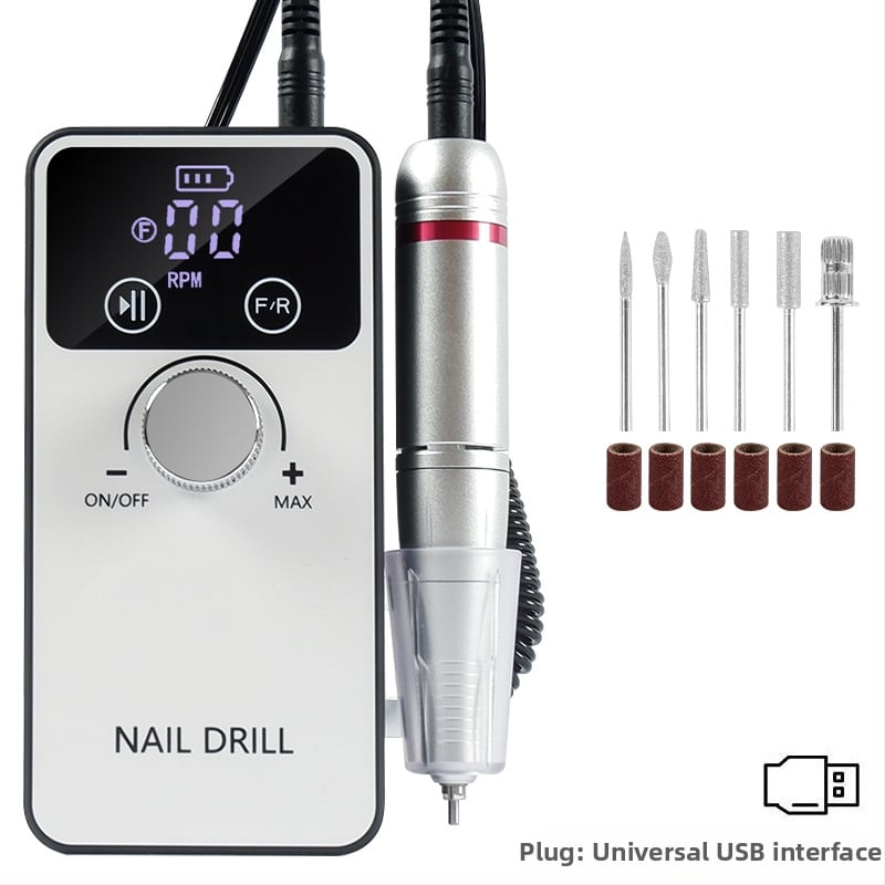 Τρίμερ νυχιών V5, επαναφορτιζόμενος φορητός πολυλειτουργικός εργαλείο περιποίησης νυχιών για γυάλισμα και αφαίρεση βερνικιού