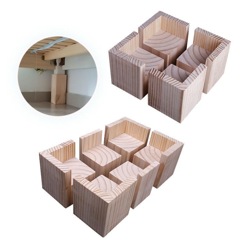 Ridicatori de picioare pentru mobilier, pentru pătuț, canapea, birou și scaun — lemn, stil modern minimalist, protecții pe ambele părți