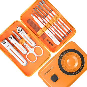 Σετ εργαλείων νυχιών Messi με αντιεκσπλάσιμο σχεδιασμό για μανικιούρ και πεντικιούρ, από ανθρακουχο χάλυβα, πλαστικό και ανοξείδωτο χάλυβα, φορητό για οικιακή χρήση, συνδυασμένο σετ