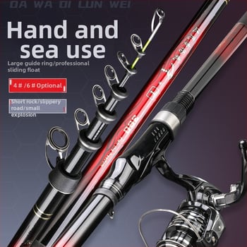Horgászbot hosszú dobásokhoz, slip float és nagy vezető gyűrűvel; ultra-kemény felépítés, rövid szakasz