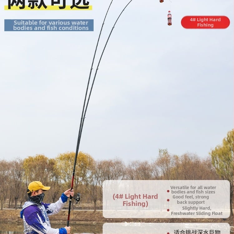 Horgászbot hosszú dobásokhoz, slip float és nagy vezető gyűrűvel; ultra-kemény felépítés, rövid szakasz