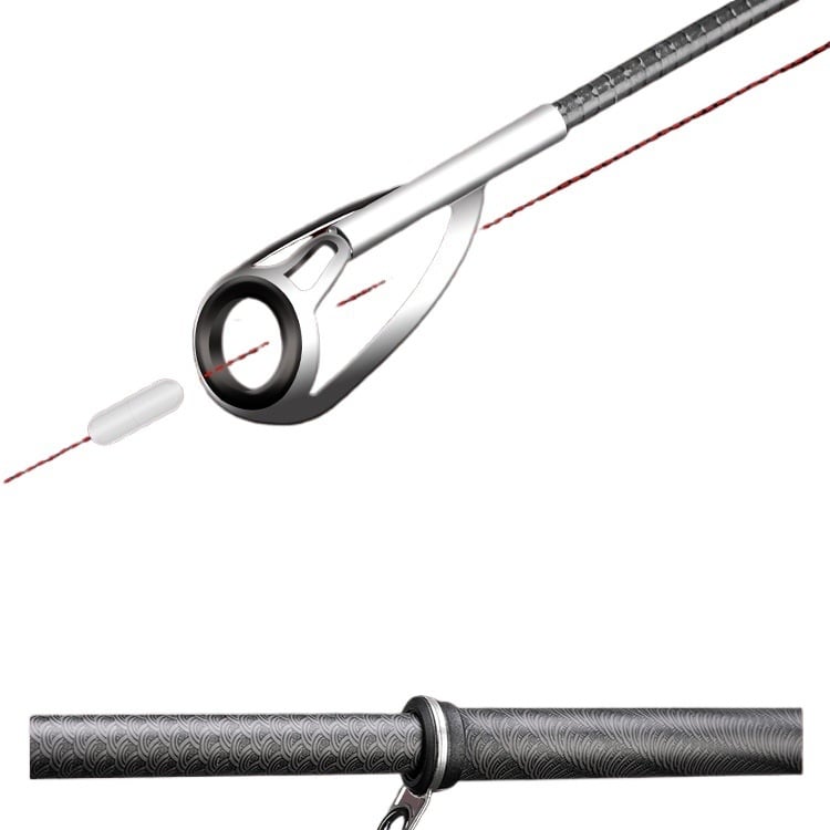 Horgászbot hosszú dobásokhoz, slip float és nagy vezető gyűrűvel; ultra-kemény felépítés, rövid szakasz
