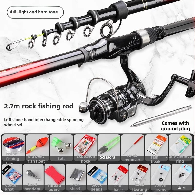 Horgászbot hosszú dobásokhoz, slip float és nagy vezető gyűrűvel; ultra-kemény felépítés, rövid szakasz